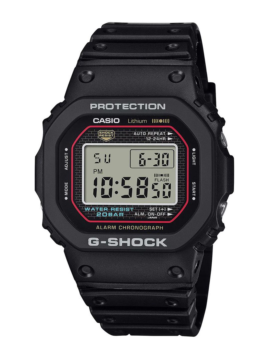 CASIO Casio G-SHOCK DW-5000R-1ADR Black Digital Dial Bio-based Resin Band Watch G1660
