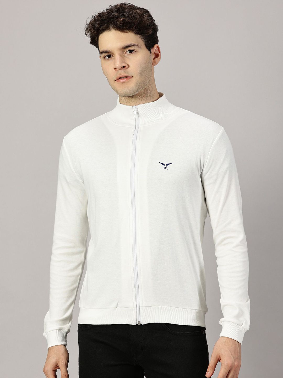 LEON Men Full Sleeve High Neck Full Zip Sweatshirt