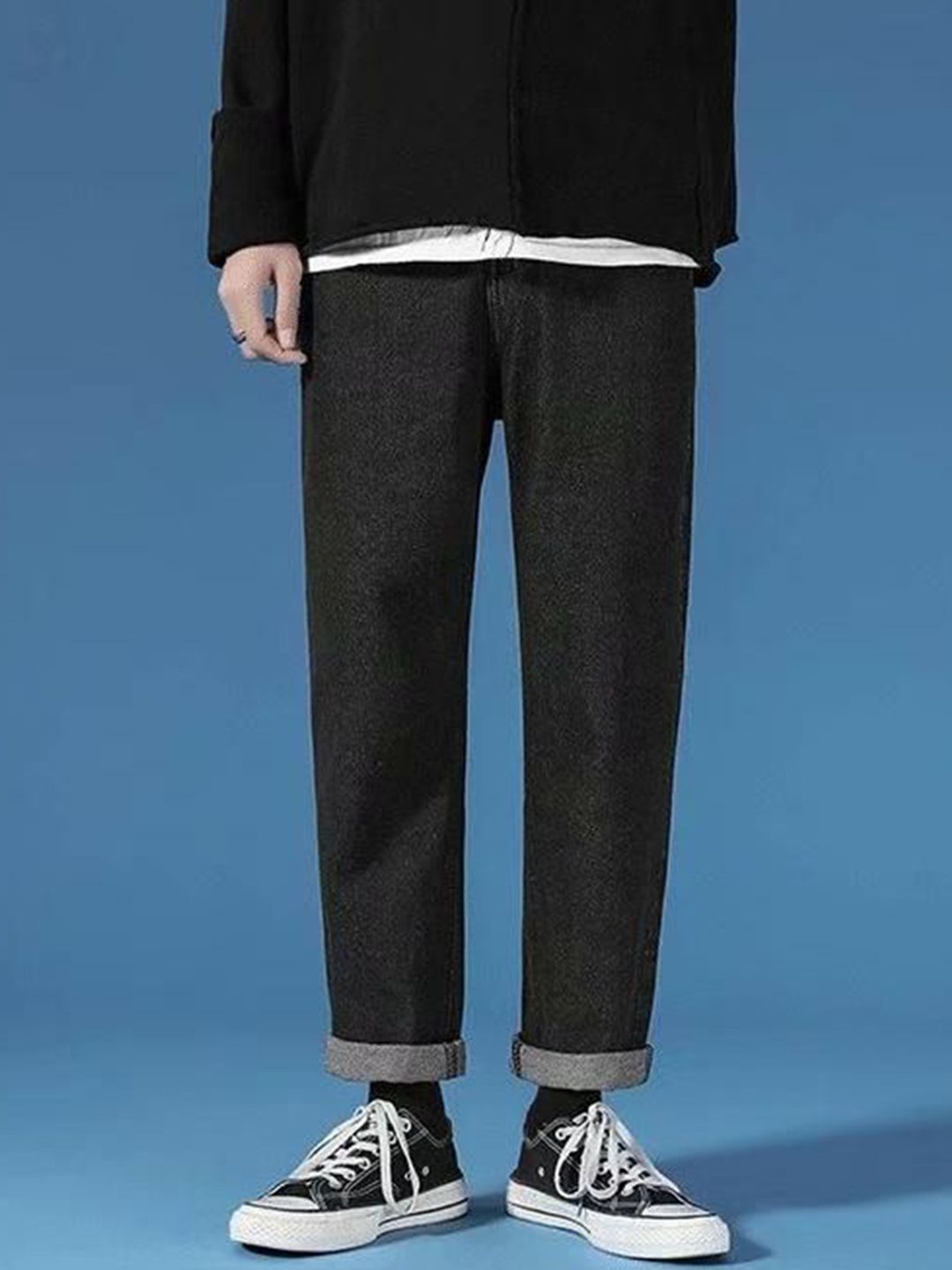 HERE&NOW Men Straight Fit Mid-Rise Low Distress Jeans