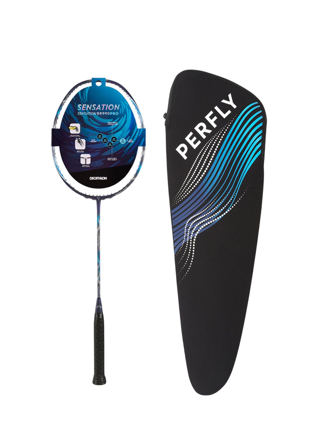 Decathlon Decathlon Kuikma - Adults Navy Blue BR Sensation 990 Precision Badminton Racket