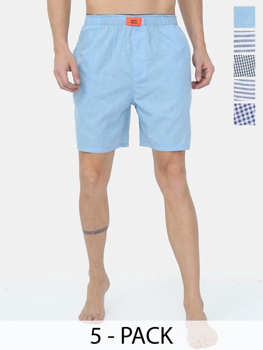 Bareblow Pack Of 5 Striped Cotton Boxer BBBX147163176188197S