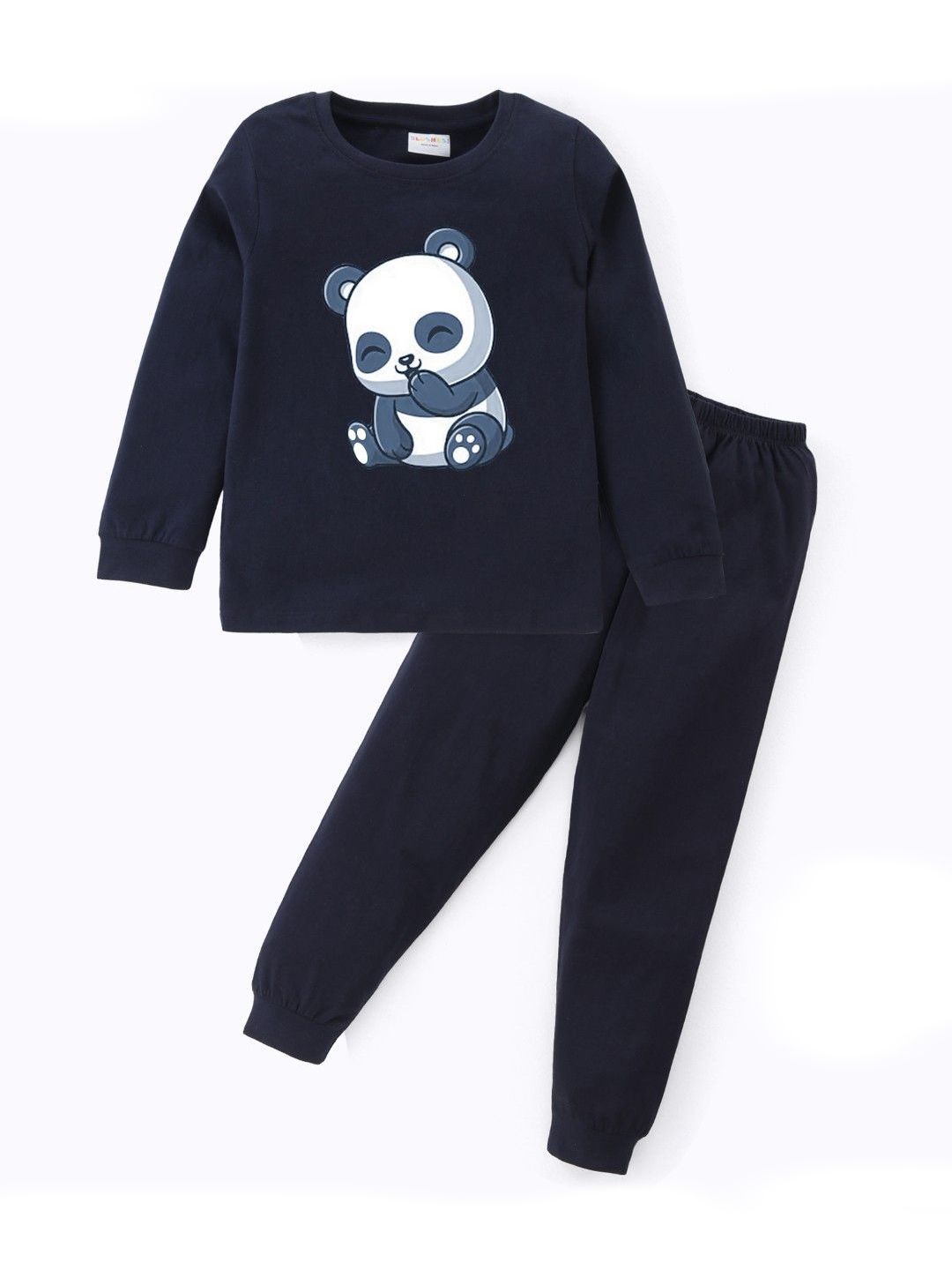 BLUSHES Kids Graphic Printed Round Neck Pure Cotton T-shirt With Joggers