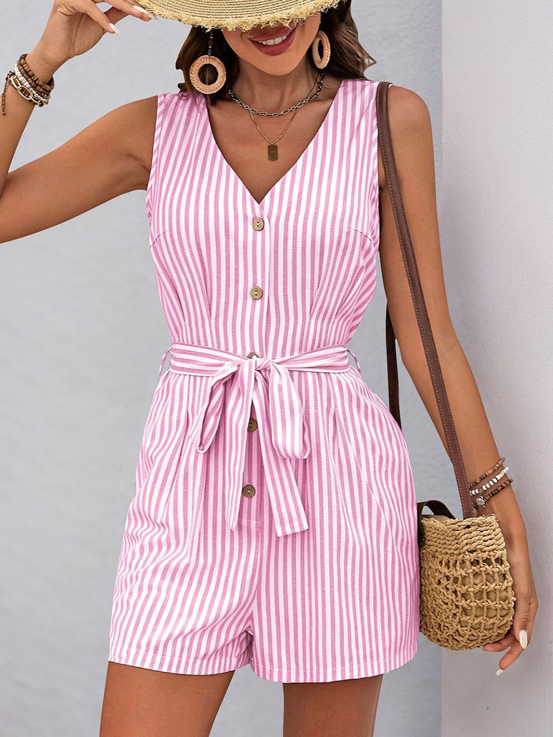 JC Mode Striped Jumpsuit