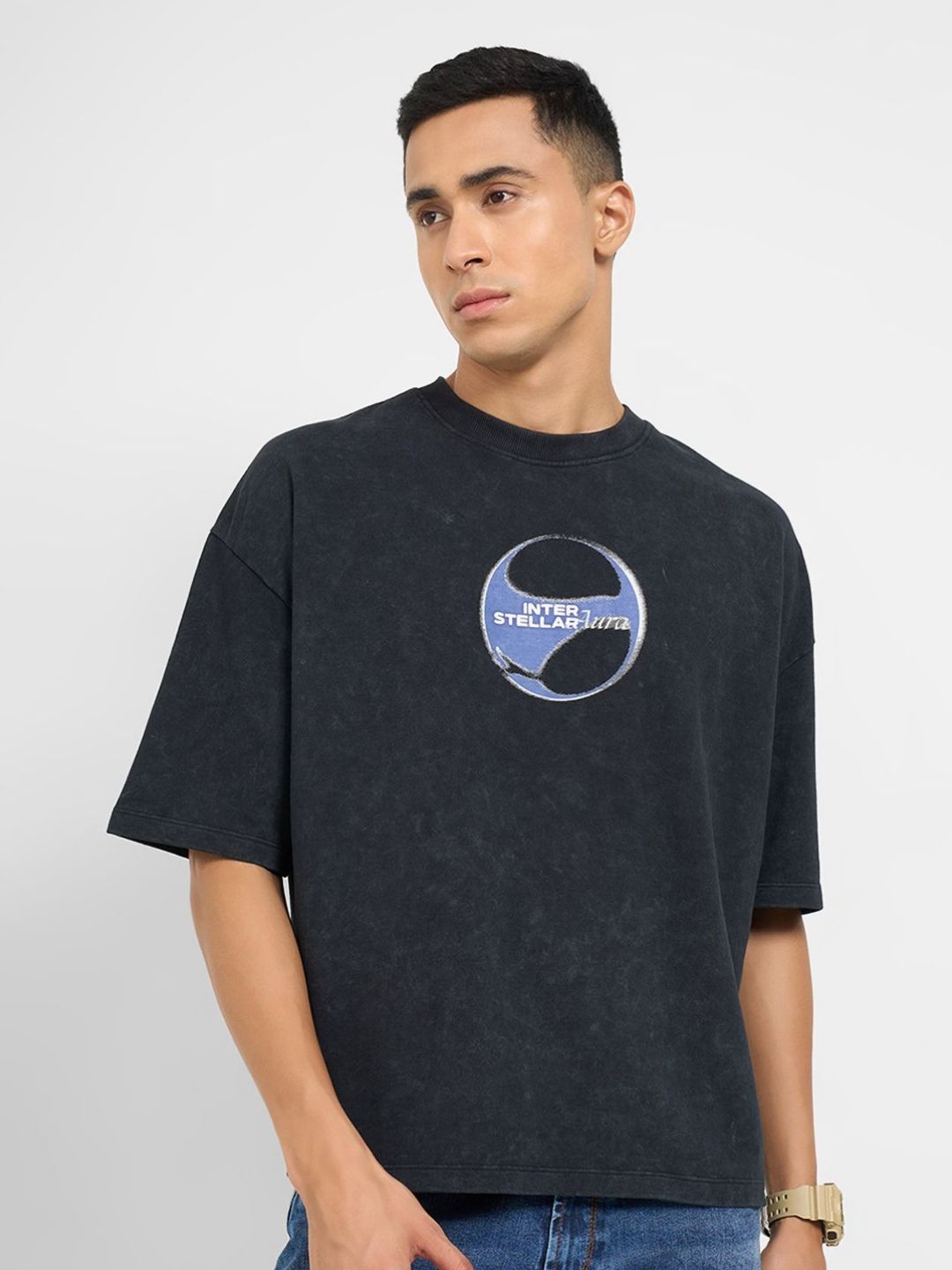 SF JEANS by Pantaloons Men Printed Round Neck Cotton T-shirt
