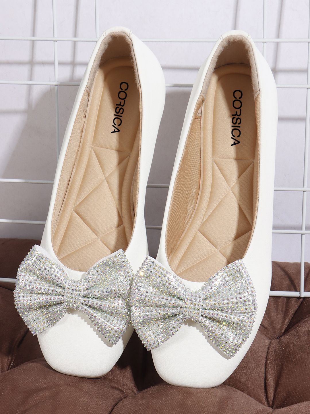 CORSICA Women Embellished Round Toe Ballerinas with Bows