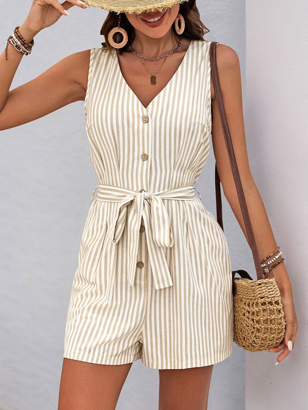 JC Mode Striped Jumpsuit