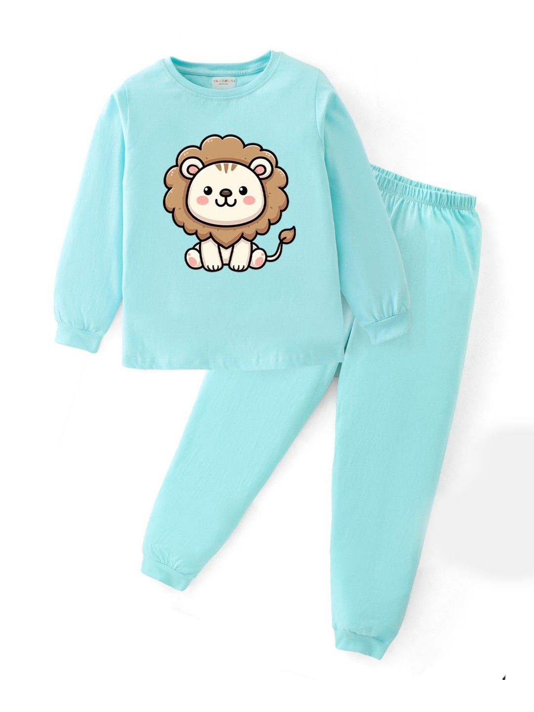 BLUSHES Kids Graphic Printed Round Neck Pure Cotton T-shirt With Joggers