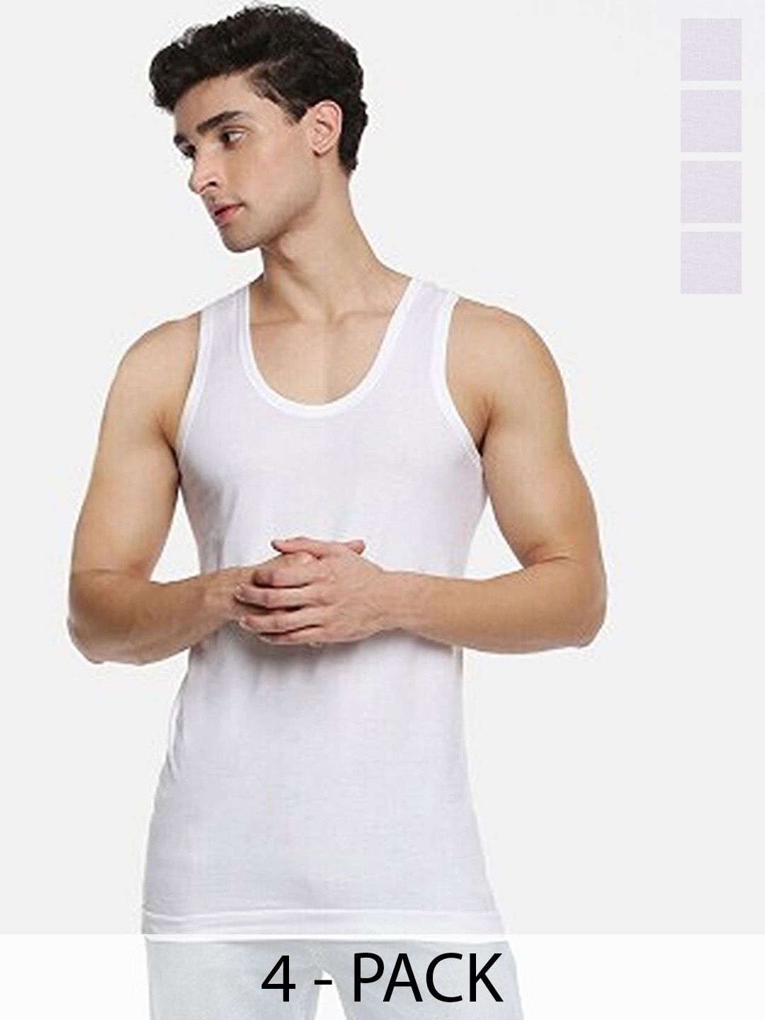 CAVENDERS Pack Of 4 Pure Cotton Basic Innerwear Vests soft White Premium quality Dno-v13st