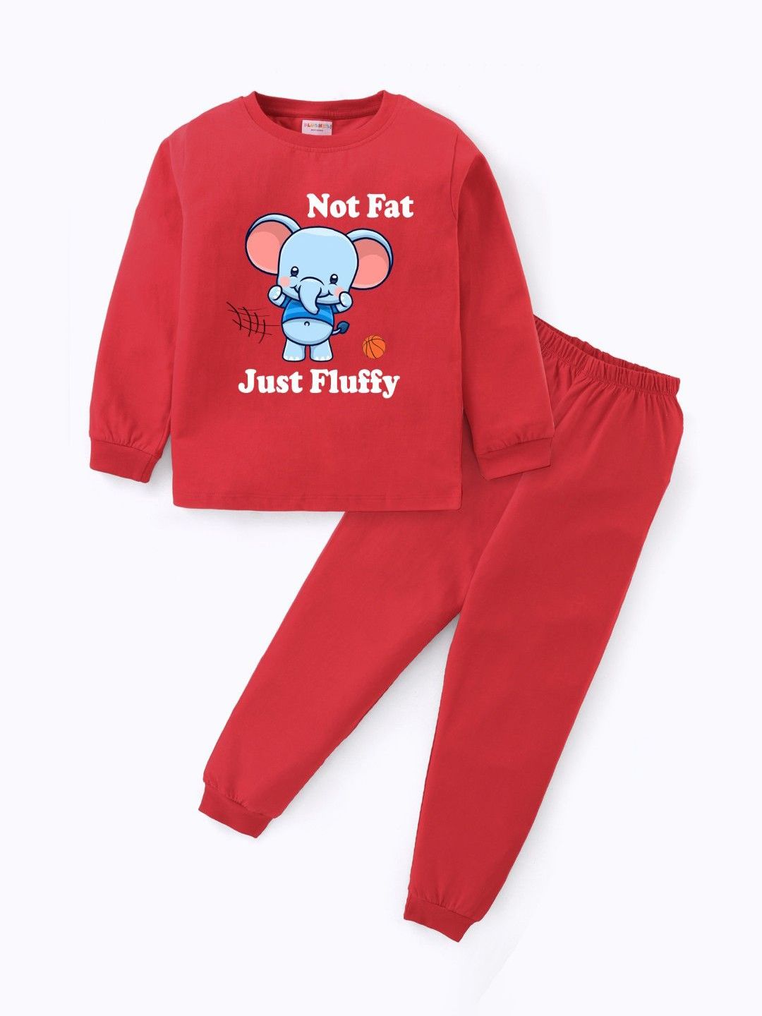 BLUSHES Kids Graphic Printed Round Neck Pure Cotton T-shirt With Joggers