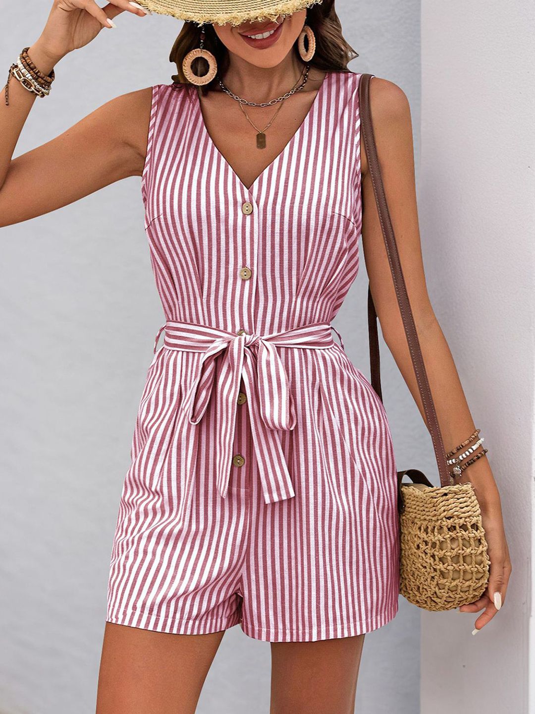 JC Mode Striped Jumpsuit
