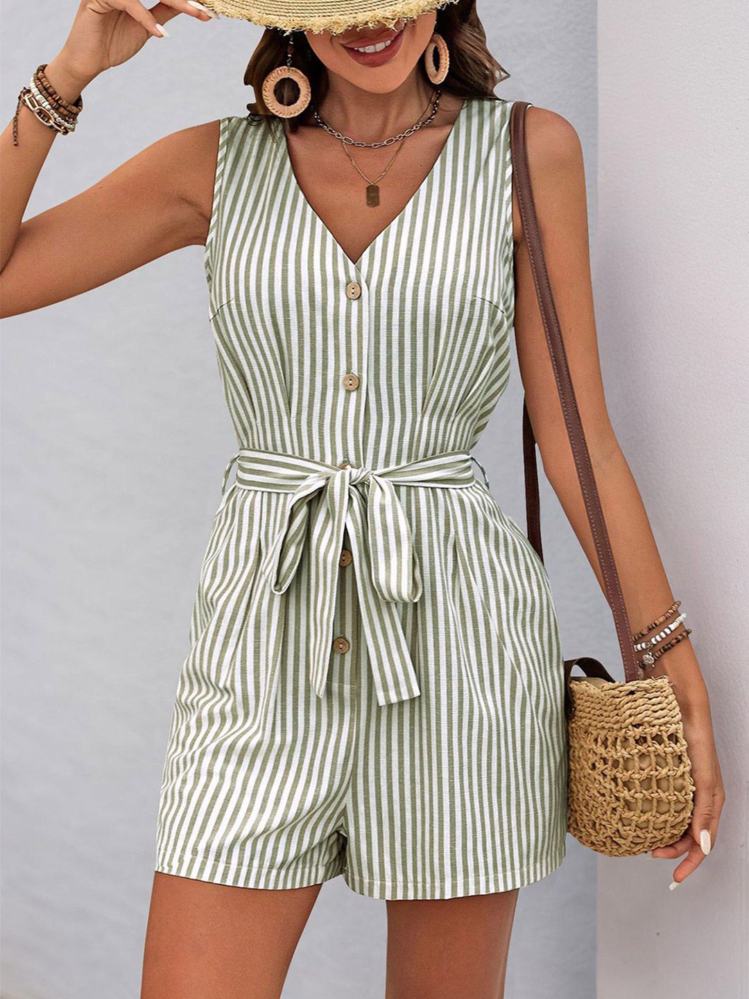 JC Mode Striped Jumpsuit