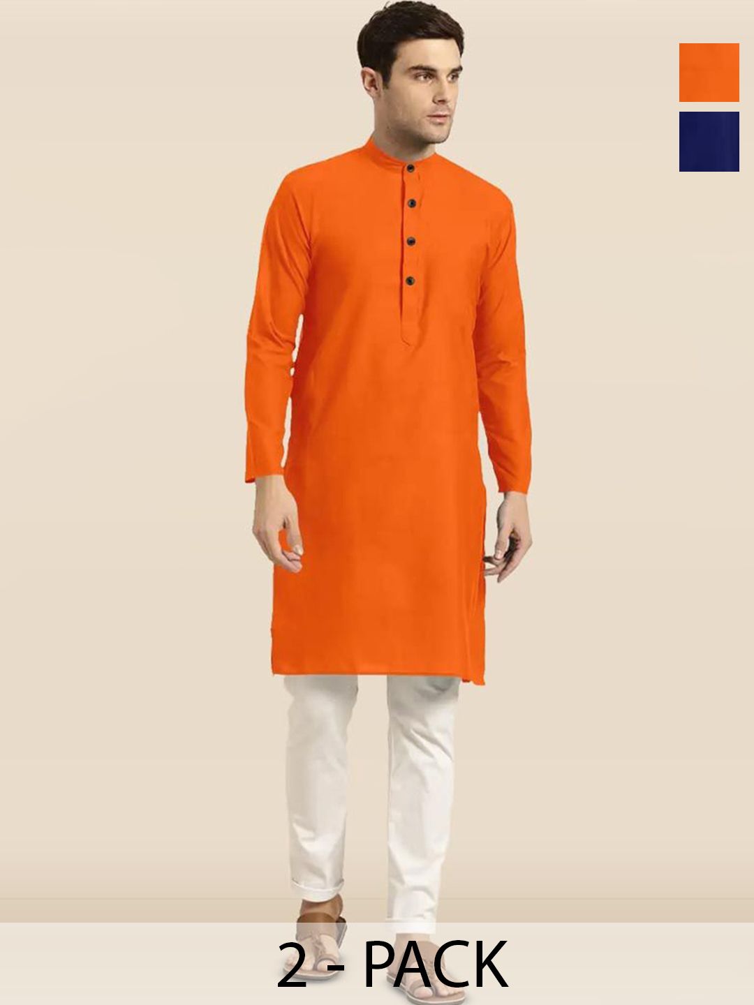 TIGER SNAKE Selection Of 2 Thread Work Mandarin Collar Straight Kurta