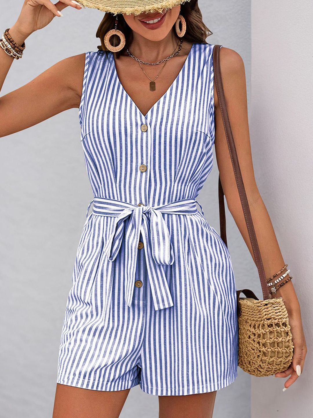 JC Mode Striped Jumpsuit