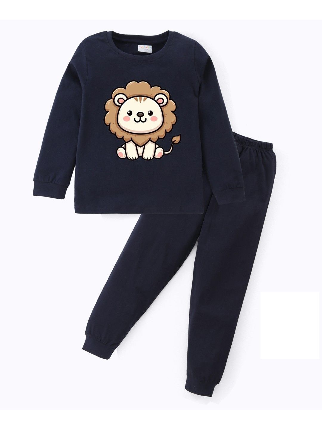 BLUSHES Kids Graphic Printed Round Neck Pure Cotton T-shirt With Joggers