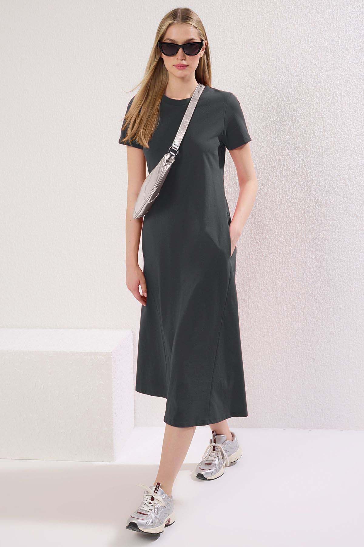 Trendyol Women Cotton A-Line Midi Dress