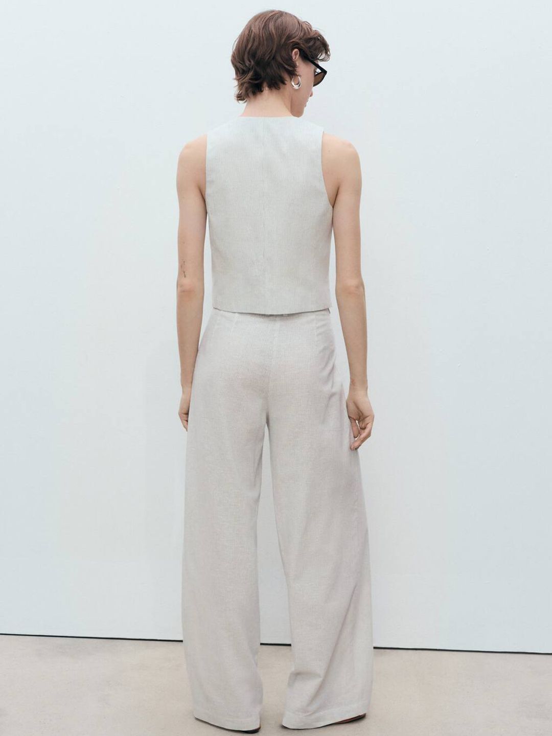 Striped Cotton Linen Waistcoat