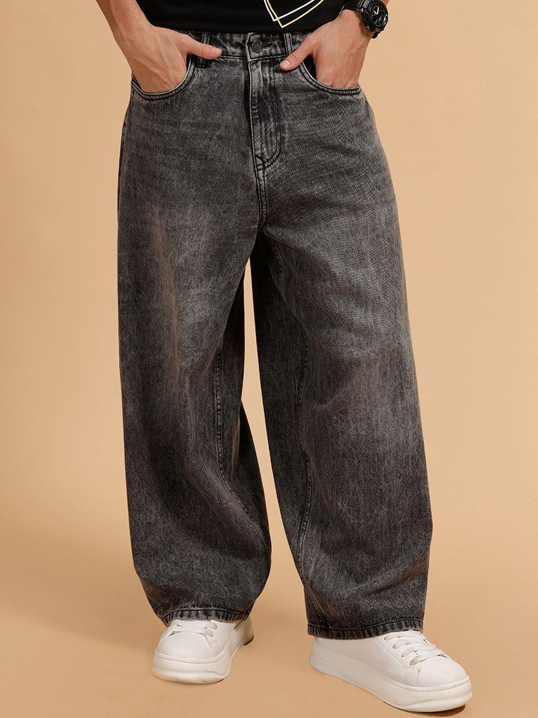 WROGN Men Comfort Mid-Rise Light Fade Pure Cotton Jeans