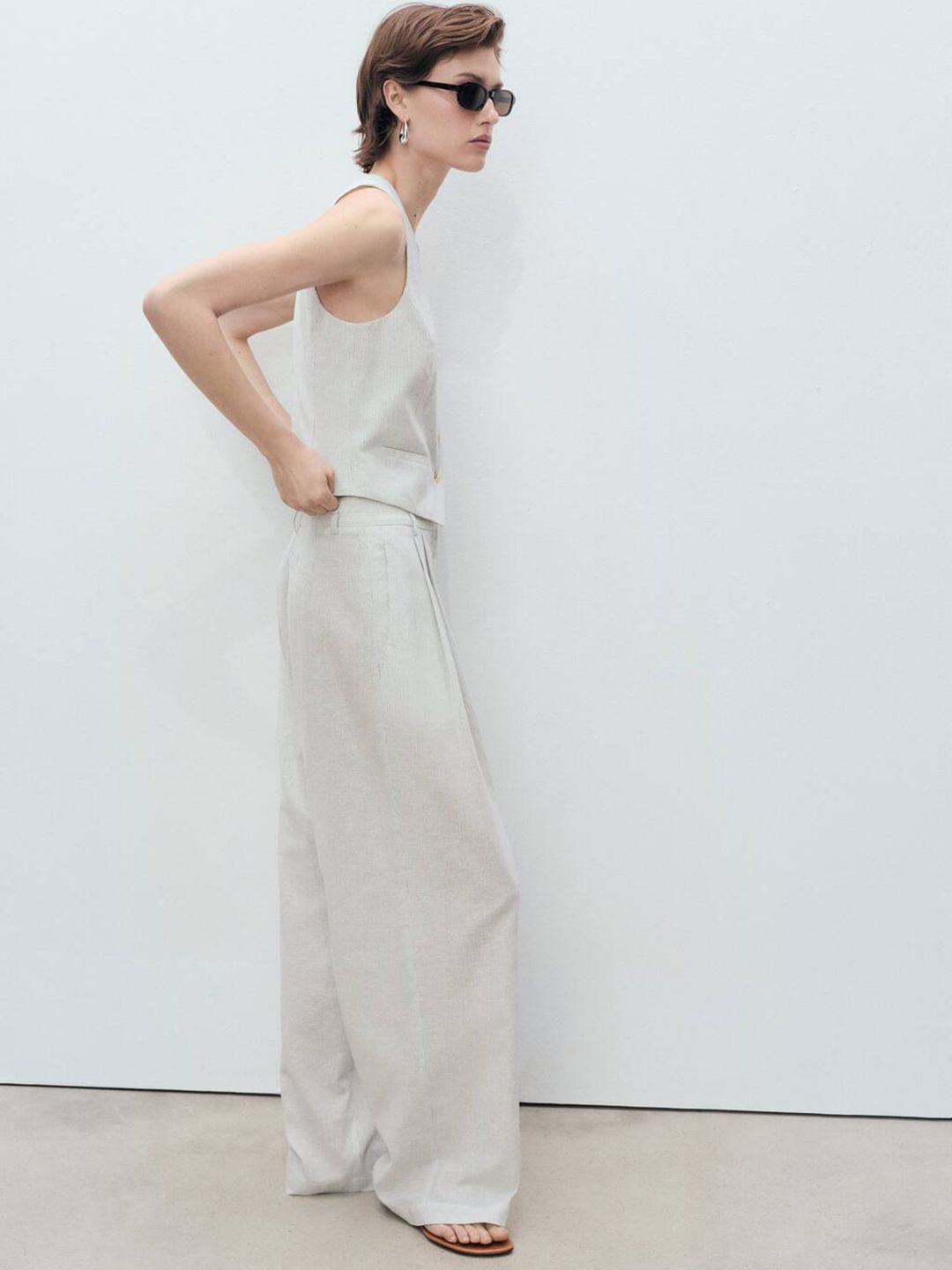 Striped Cotton Linen Waistcoat