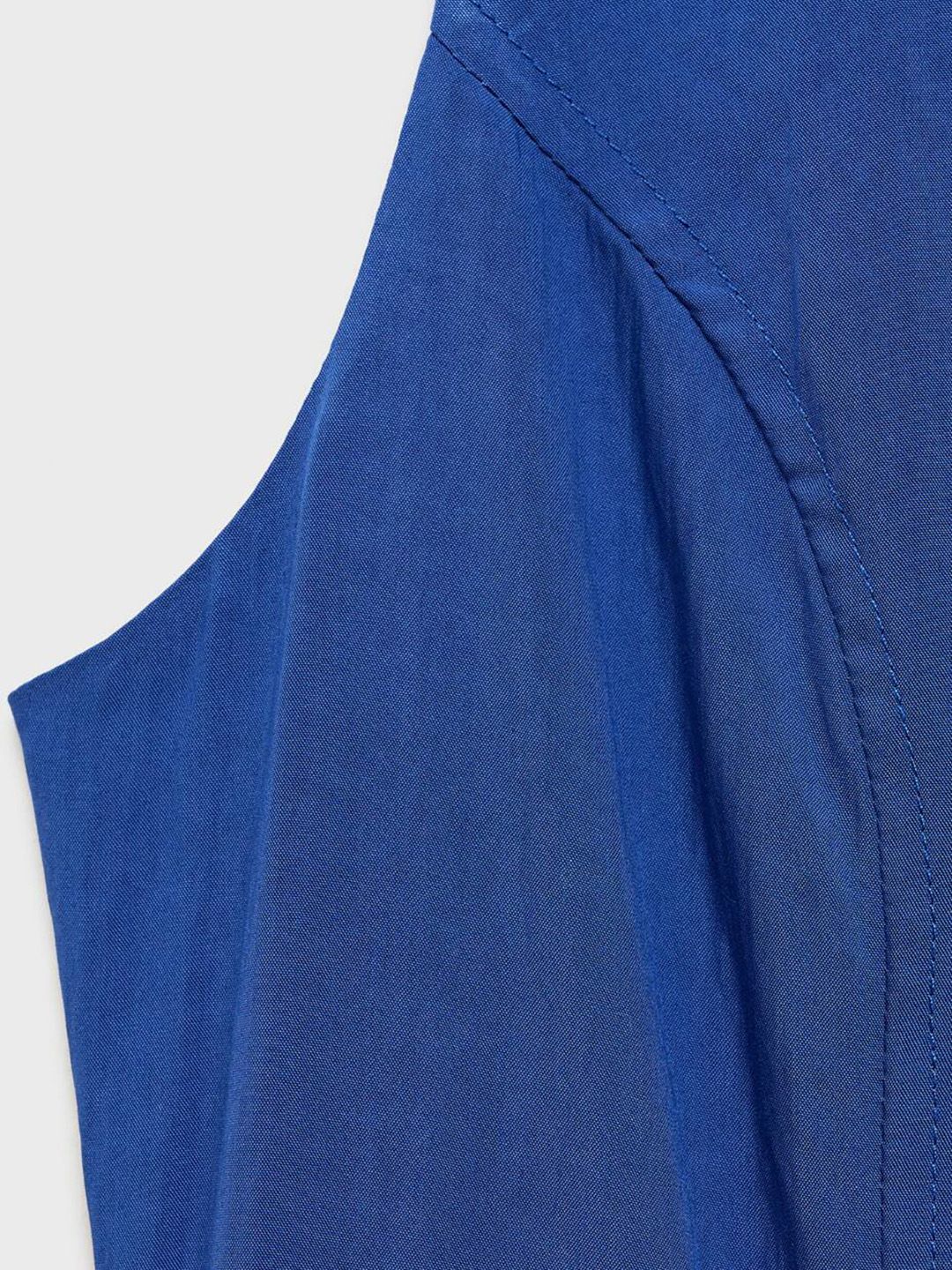 Round Neck Sleeveless Seamed A-Line Midi Dress with Puffed Hem