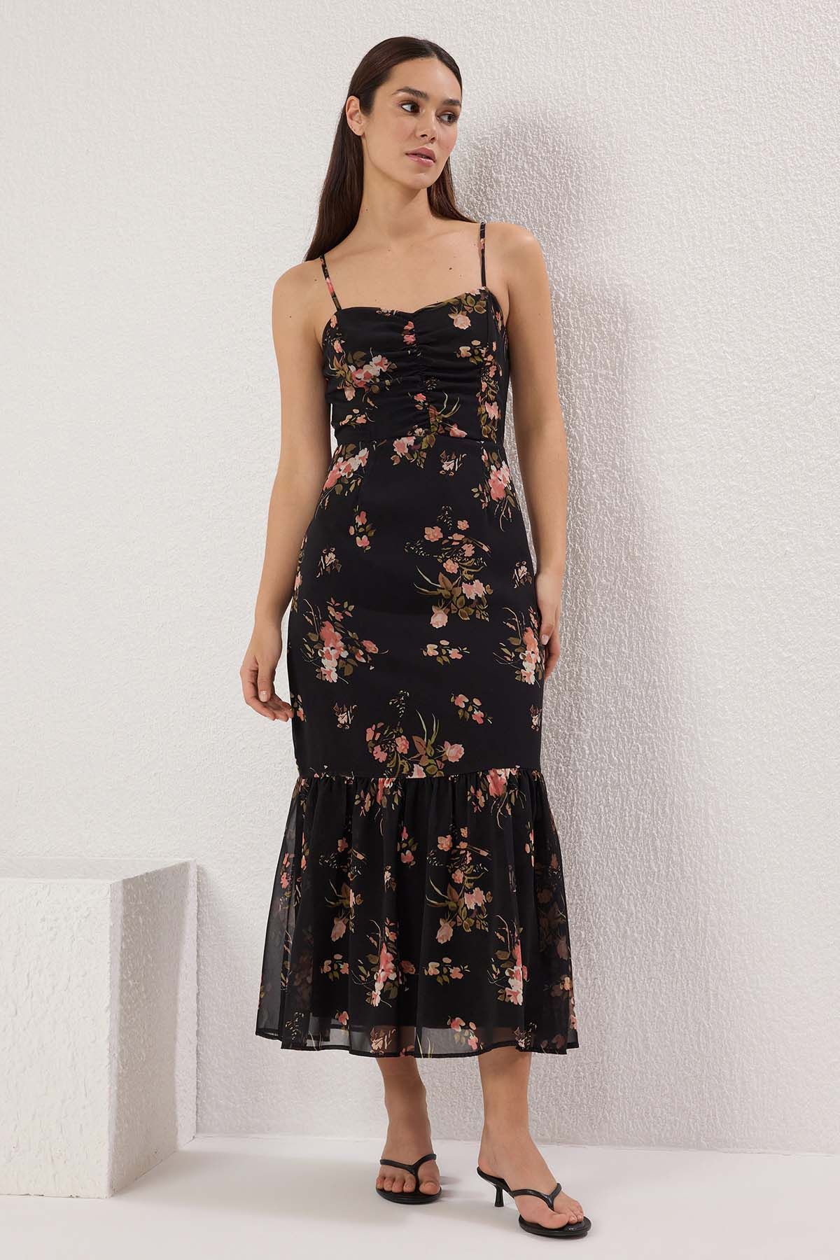 Trendyol Women Floral Printed Bodycon Midi Dress