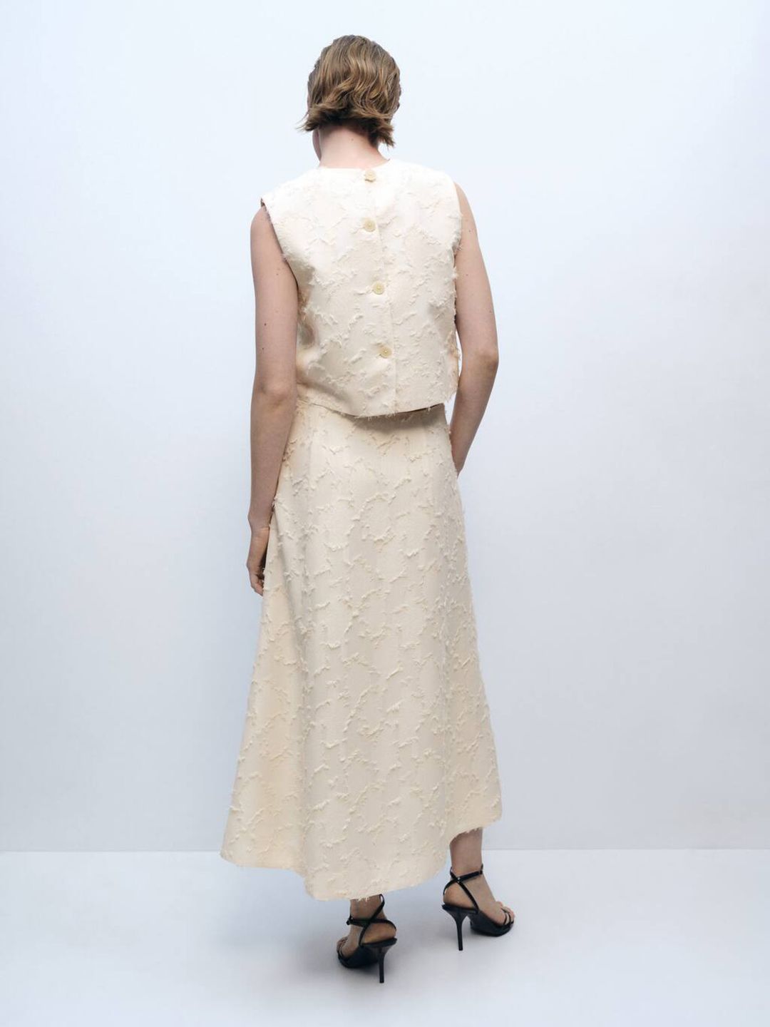 Fringed Midi A-Line Skirt