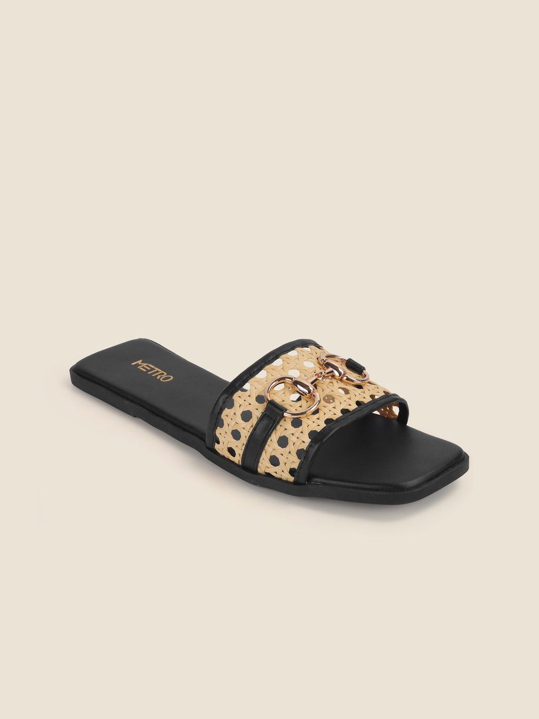 Metro Metro Women Solid Square Toe Open Toe Flats