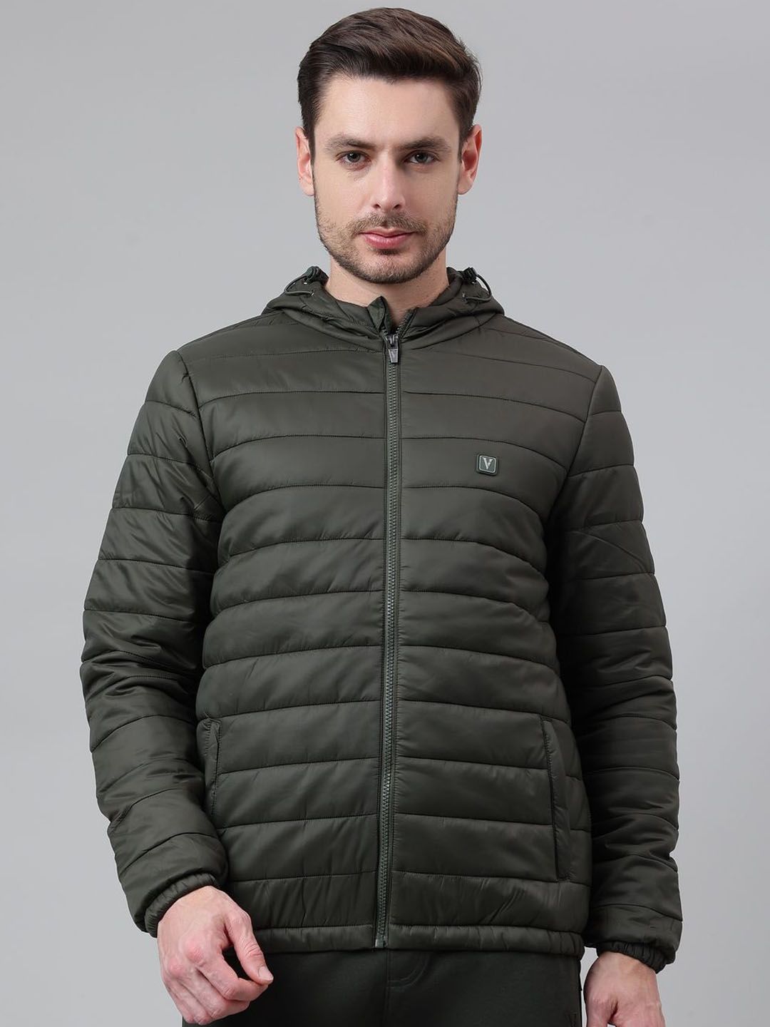 Van Heusen Innerwear Men Solid Lightweight Open Front Hooded Jacket