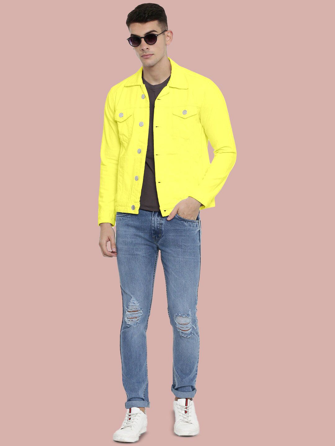 KLIZEN Self Design Spread Collar Cotton Jacket