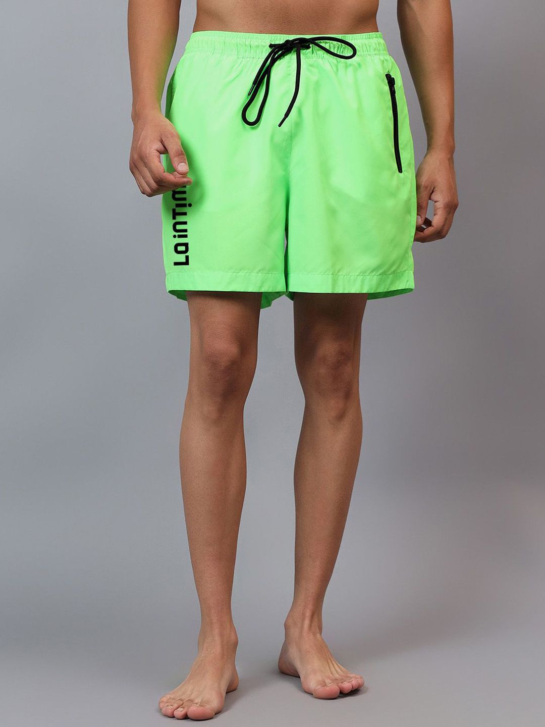 La Intimo Men Solid Mid-Rise Swim Shorts