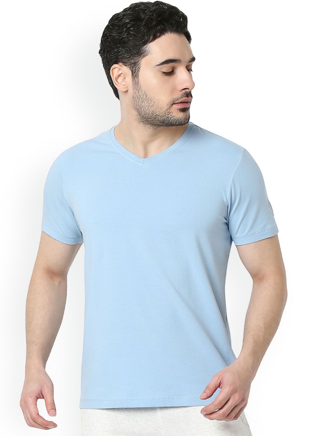 UnderJeans by Spykar Printed V-Neck LoungeTshirts