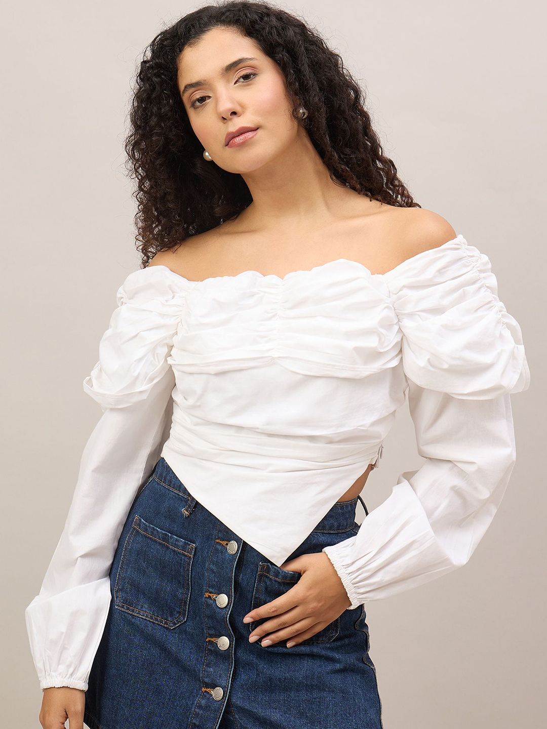 Buy The Roadster Lifestyle Co. Women Off-The-Shoulder Long Sleeves