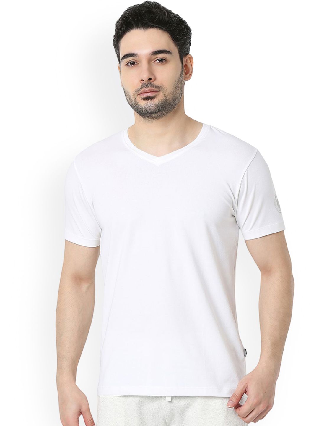 UnderJeans by Spykar Printed V-Neck LoungeTshirts