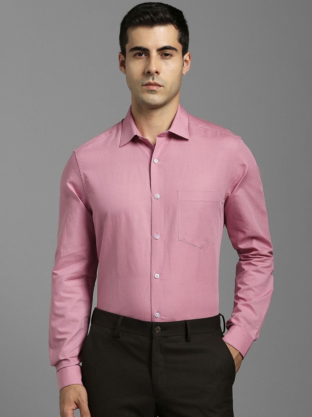 Louis Philippe Louis Philippe Long Sleeves Cotton Linen Formal Shirt