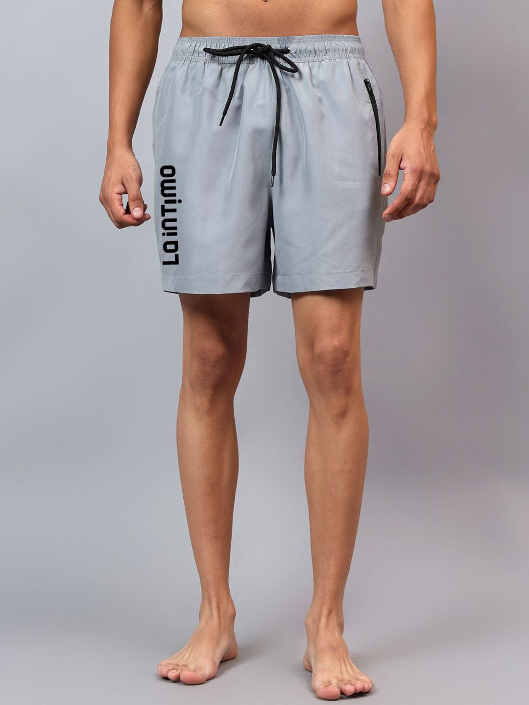 La Intimo Men Solid Mid-Rise Swim Shorts