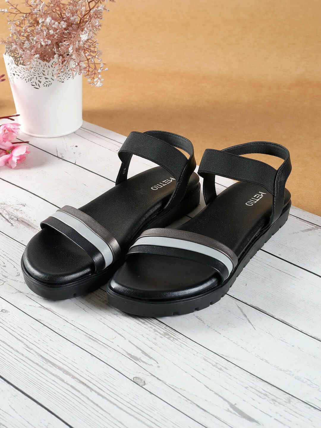 Metro Women Backstrap Open Toe Flats