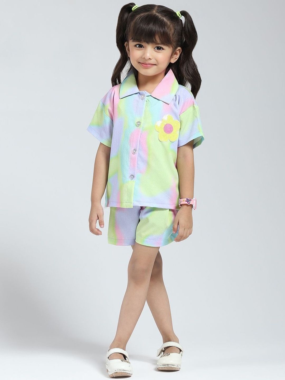 Monte Carlo Girls Dyed Short Sleeves Shirt With Shorts