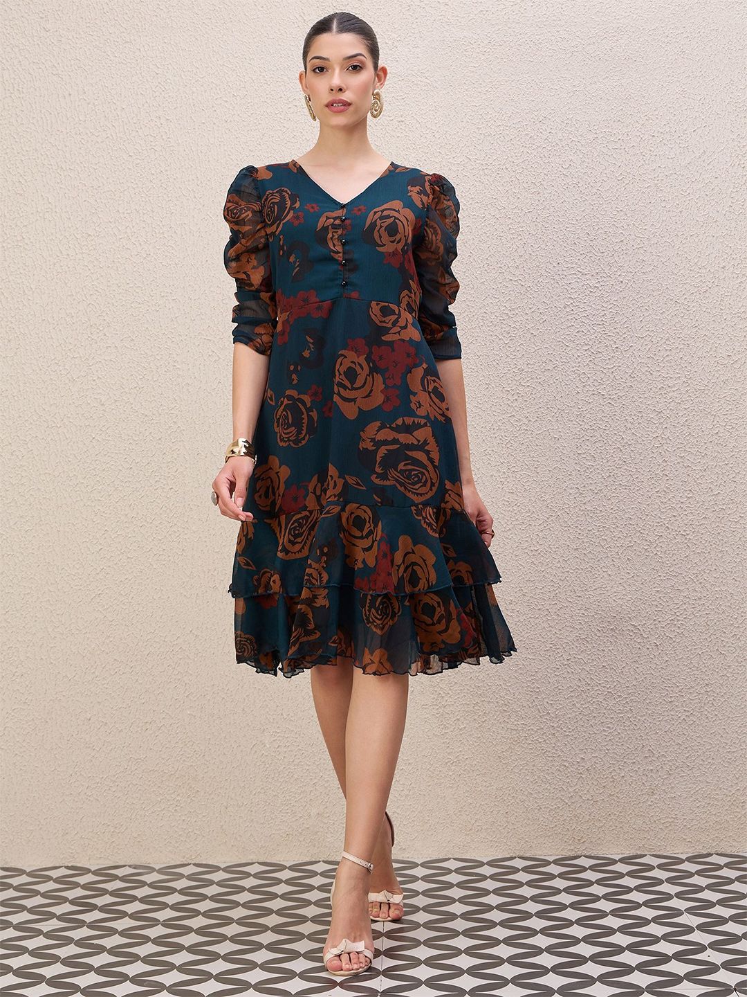 strapless open back dress Y2K Scorching Time Print Lace Up Pleated Mini Dress main image 1