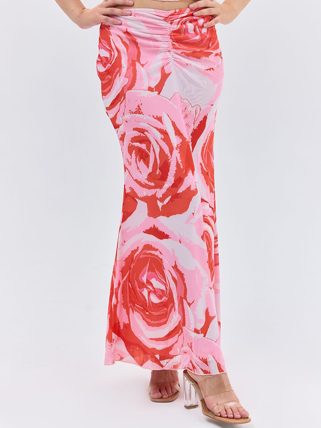 Printed Straight Maxi Skirt COVER STORY Floral Printed Straight Maxi Skirt