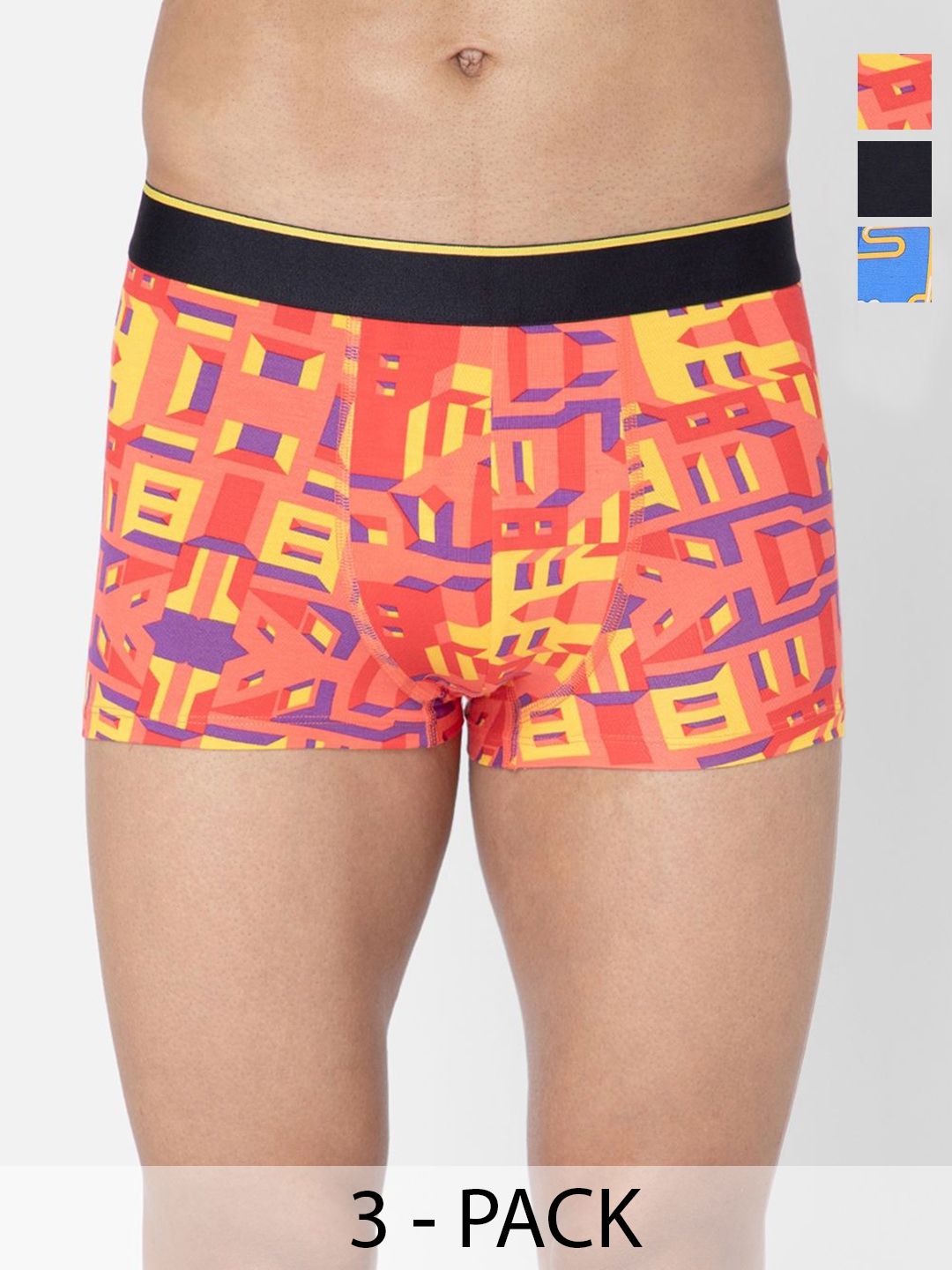 bummer Pack Of 3 Underwear Mircomodal Printed Trunk TRBRNXDB03S