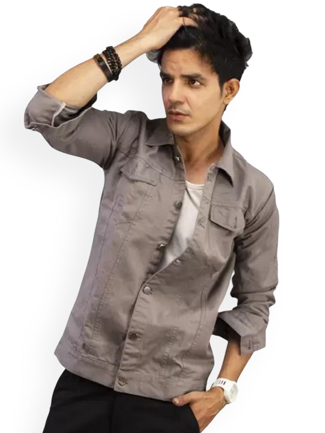 KLIZEN Men 1 Solid  Denim Jacket