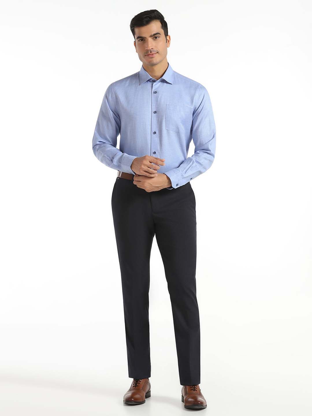 Blackberrys Spread Collar Long Sleeves Slim Fit Shirt