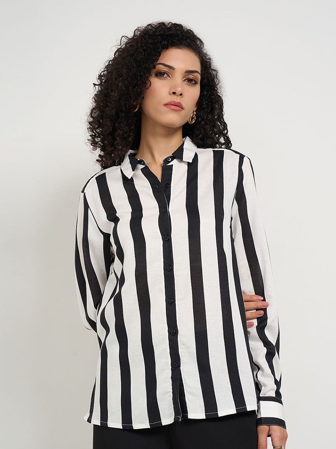 Annabelle by Pantaloons Women Stripes Shirt Style Top