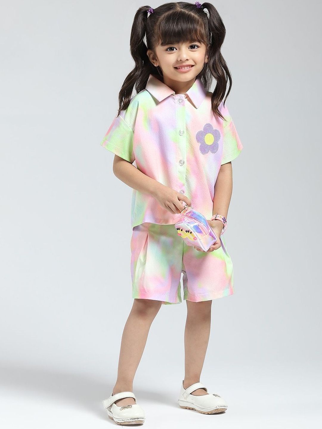 Monte Carlo Girls Dyed Short Sleeves Shirt With Shorts