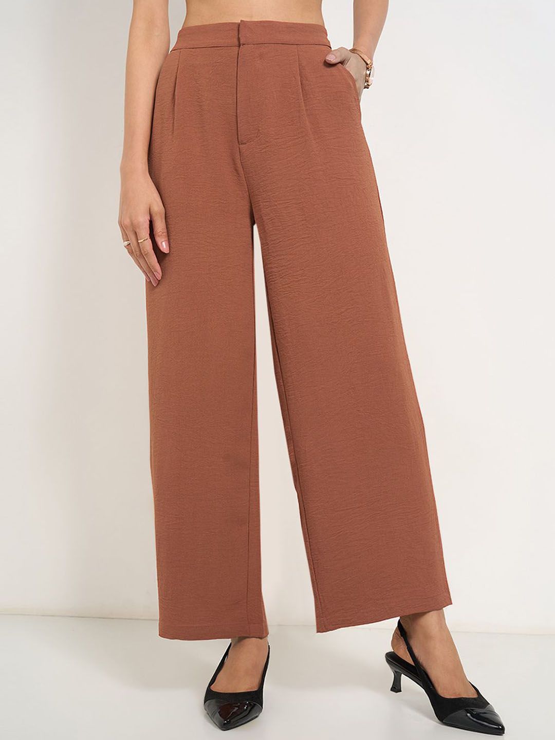 Annabelle by Pantaloons Women High-Rise Flared  Wide Leg Trousers