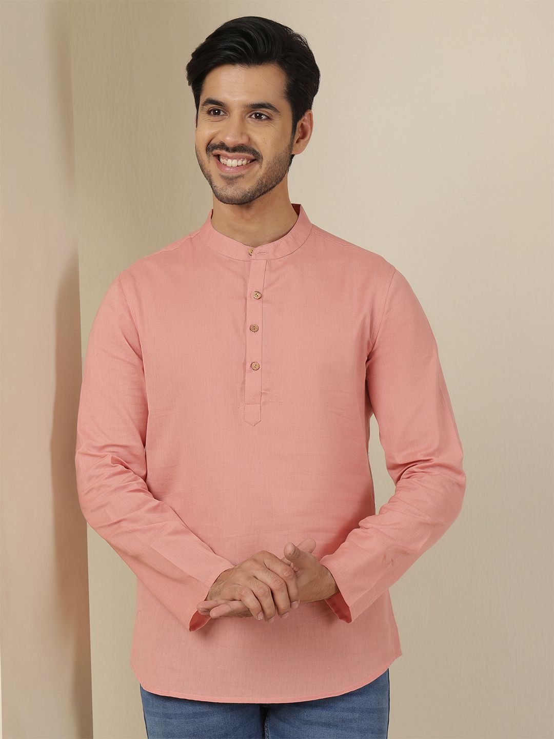 Anouk Rustic Mandarin Collar Pure Cotton Kurta