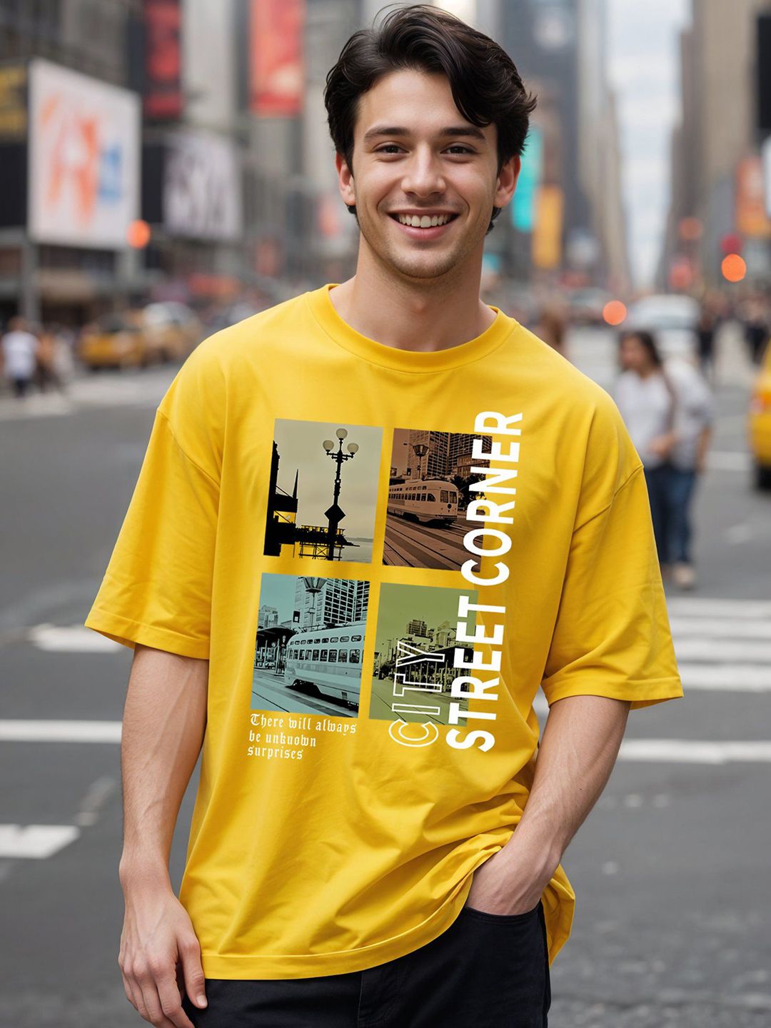 SMARTEES Men Oversized Graphic T-shirt