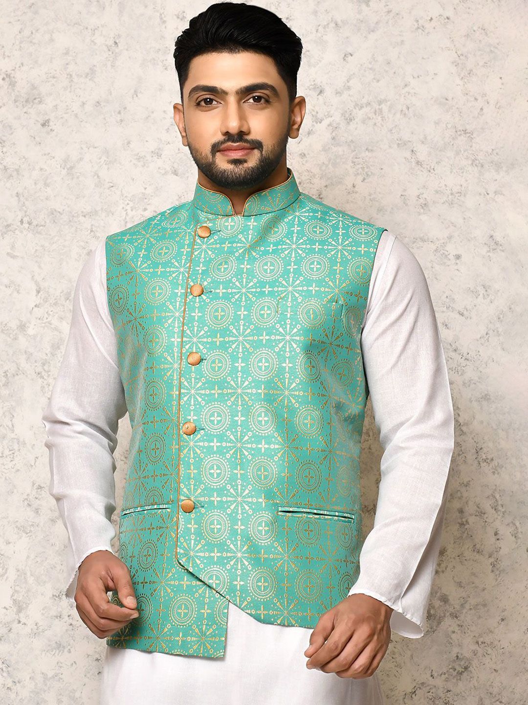 RANAK Digital Printed Nehru Jacket