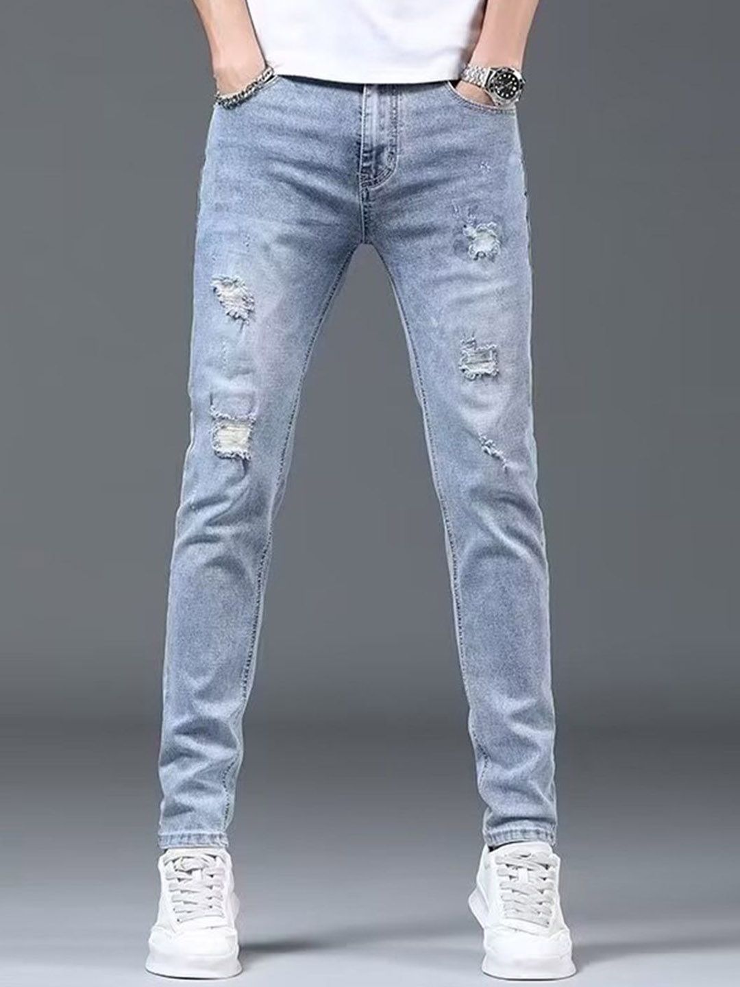 The Roadster Lifestyle Co. Men Cotton Mid-Rise Heavy Faded Jeans