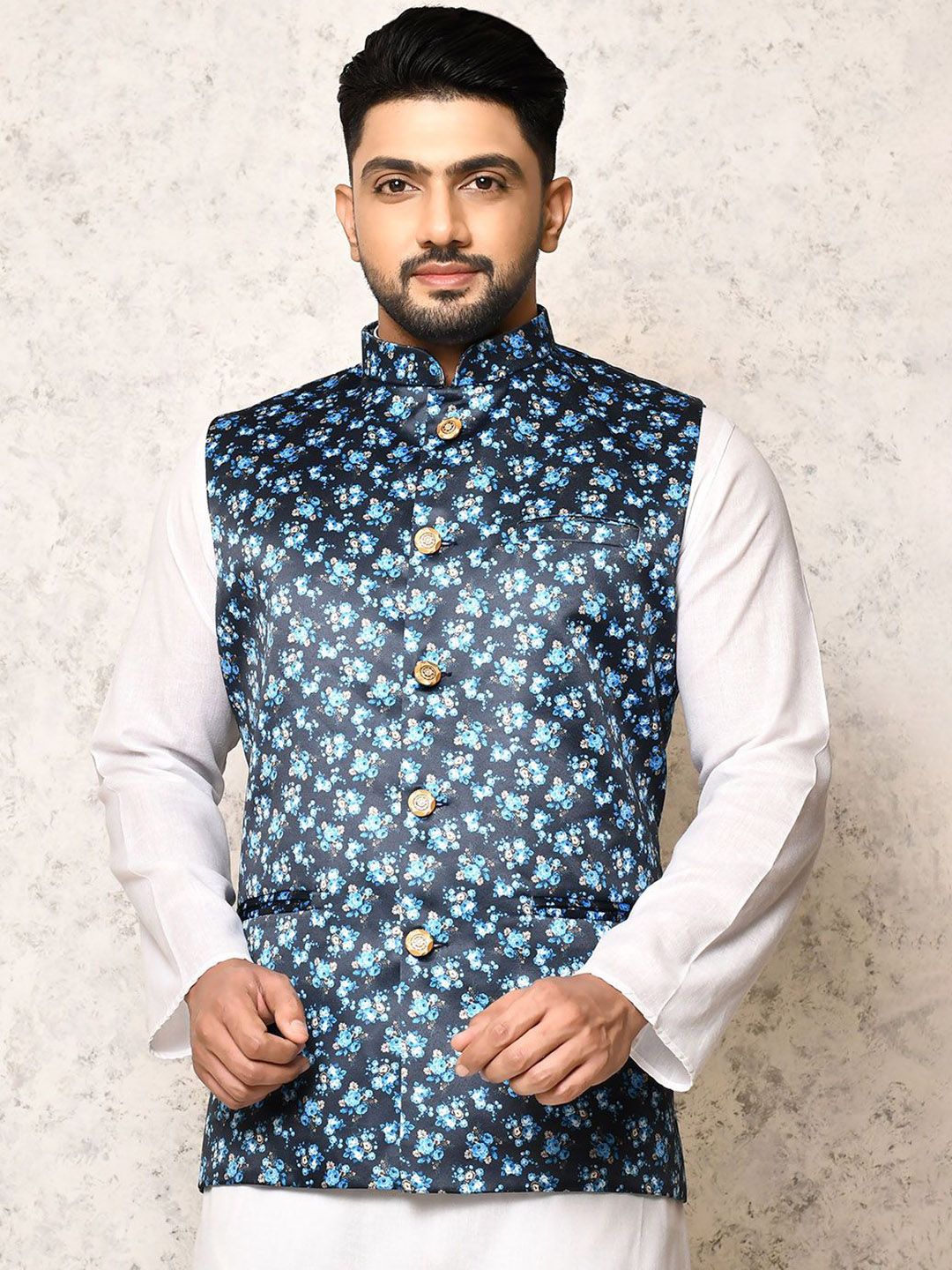 RANAK Digital Printed Nehru Jacket