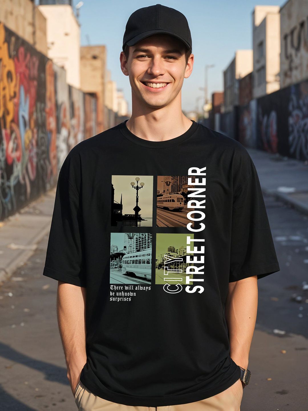 SMARTEES Men Photographic Printed Oversized T-shirt